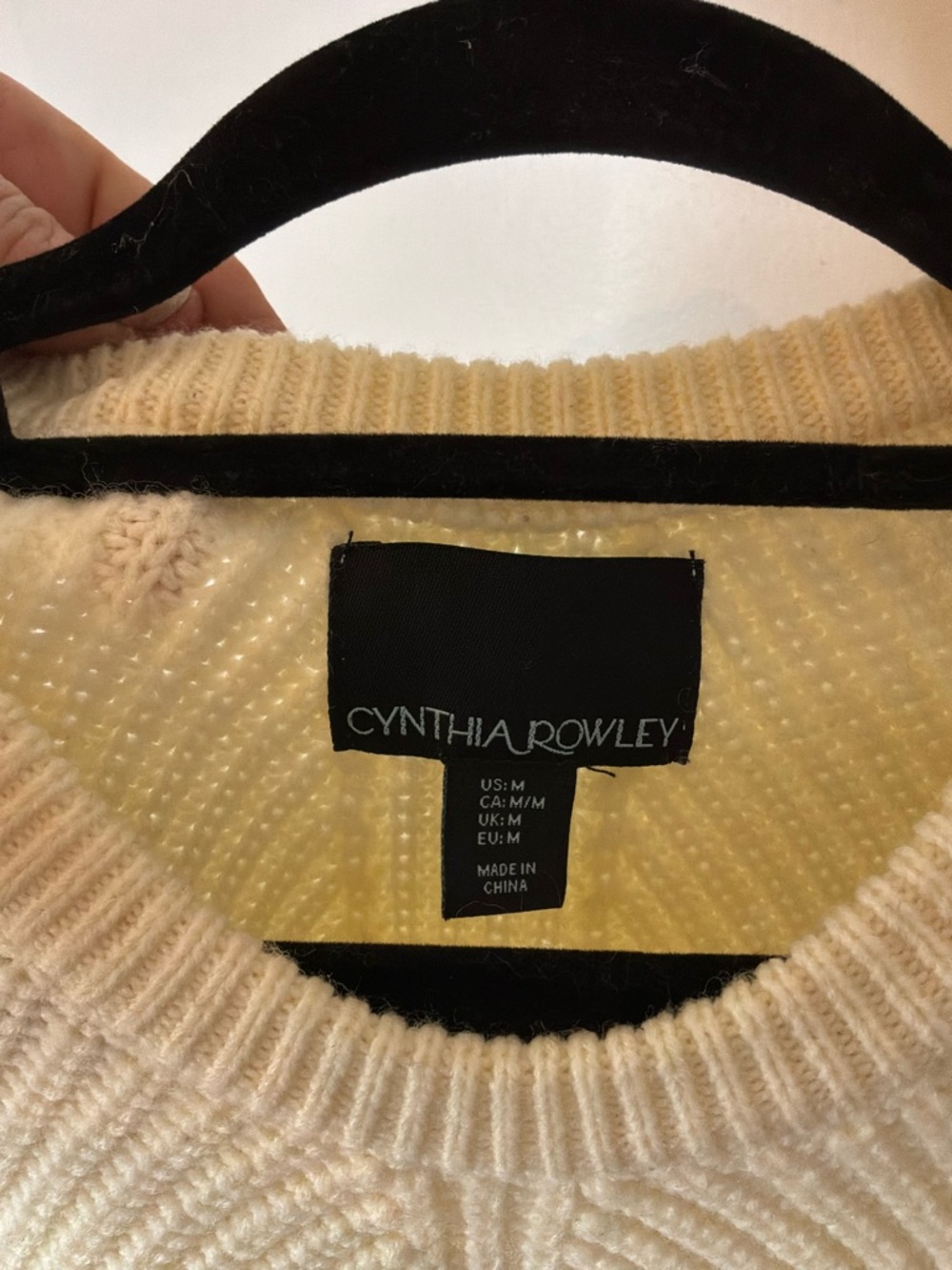 CYNTHIA ROWLEY | CREAM KNIT SWEATER - Picture 4 of 5